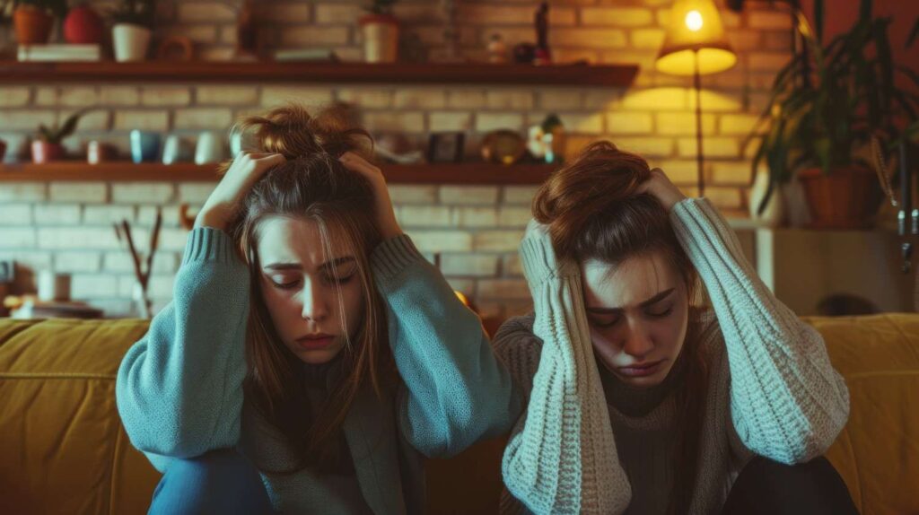 two girls face anxiety vs stress